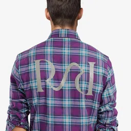 RARE RABBIT Men Comfort Button-Down Collar Tartan Checked Cotton Casual Shirt-image-8