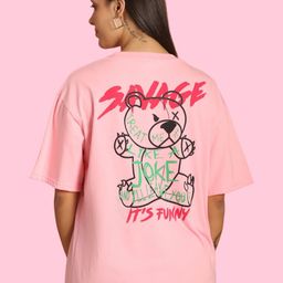 Tromko Women Graphic Printed Round Neck Cotton Oversized T-shirt-image-97