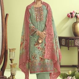Stylee LIFESTYLE Embroidered Pure Silk Unstitched Dress Material-image-70