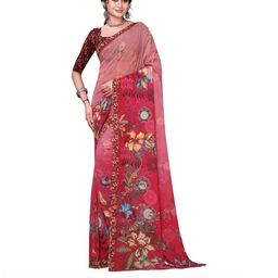 PARVOTSAV Pink Polyester Saree-image-50