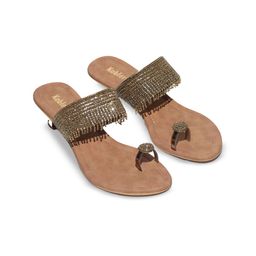 Koblerr Ethnic Slim Heeled Sandals with Tassels-48