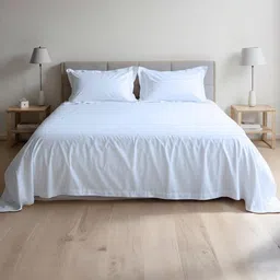 Paradiso 400 Pure Cotton - Snow White, Flat Bedsheet Set-12