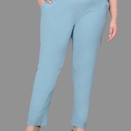 Comfort Lady Women Plus Size Mid-Rise Cotton Trousers-image-84