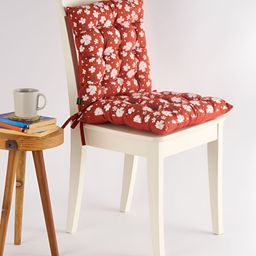 SKANDA FAB 2Pc Brown & White Floral Printed 100% Cotton Chair Pad-14
