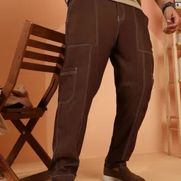 Instafab Plus Men Plus Size Comfort Relaxed Fit Cotton Cargo-image-32