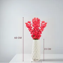 Go Hooked Red 2 Pieces Blossom Artificial Flower With Pot image 4