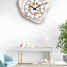 OLIVE TREE White & Green Printed Wooden Contemporary Wall Clock-64