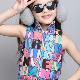 taffykids Girls Polyester Crop Open Front Jacket with Patchwork-image-84