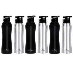 Speedex Silver & Black 6 Pieces Stainless Steel Water Bottle - 1000 ml Each-image-50