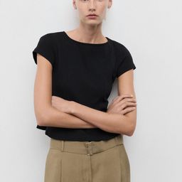 MANGO Ribbed Paneled A-line Top-picture-26