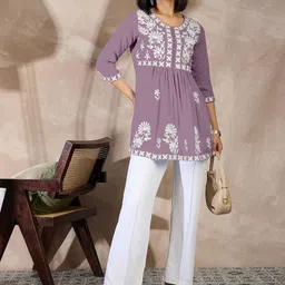 all about you Women Embroidered Chikankari Kurti-image-29