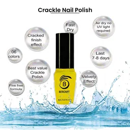 BEROMT Crackle Quick Dry Nail Polish- 8 ml- BNP 9007 image 3