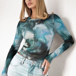 Stylecast X Slyck Women Abstract Printed Fitted Crop Top-image-14