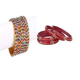 SOMIL Set Of 16 Multicolor And Maroon Glass Artificial Stones and Beads Bangles-image-63