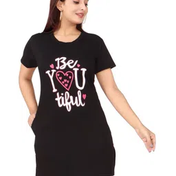 WOOL 4U Typography Printed Round Neck Short Sleeves Cotton Longline T-shirt-image-37