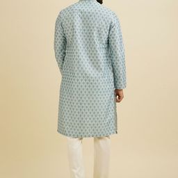 Manyavar Men Ethnic Motifs Printed Regular Sequinned Kurta with Pyjamas image 4