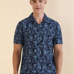 Allen Solly Men Custom Fit Cuban Collar Abstract Printed Cotton Casual Shirt-image-70