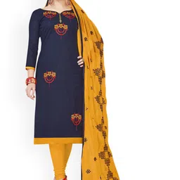 HERE&NOW Floral Embroidered Unstitched Dress Material-picture-38