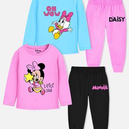 Disney By Miss and Chief Girls Printed T-shirt with Pyjamas-image-63