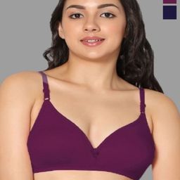 Eden Women Pack of 2 Medium Coverage Non Padded Cotton T-shirt Bra-image-51