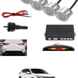 4Silver Parking Sensor With LED Display Increased Safety For Car-75 Universal 4 Silver Reverse Parking Sensor With LED Display For Cars-75 Parking Sensor-image-27