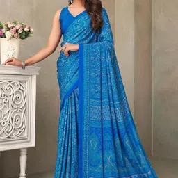 DURGA EMPORIO Abstract Printed Pure Crepe Saree-picture-48