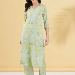 Fabclub Printed V Neck Tunic With Trouser Co-Ords-picture-9