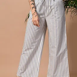 PRETTY LOVING THING Women Pure Cotton Striped Trouser-image-7