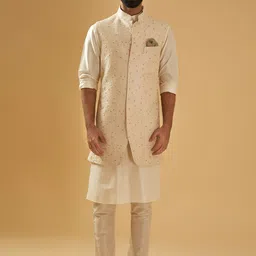 RR Blue Embellished Longline Nehru Jacket-image-19