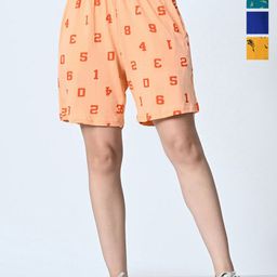 BAESD Women Printed High-Rise Shorts-image-64