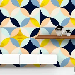 ArtzFolio Printed UV-Resistant Anti-Bacterial Colorful ShapesPeel & Stick Wallpaper-image-40