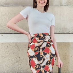 Dressberry Chain Printed Pencil Mini Skirt-image-3