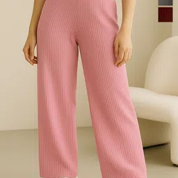 Fabflee Women Pack Of 3 Solid Wide Leg Trousers-picture-8