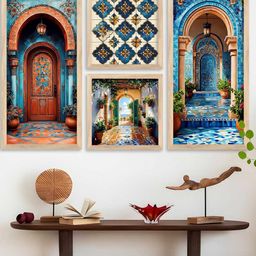 WALLLANE Modern 4 Piece Wood Abstract Wall Paintings-image-55
