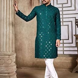 Men Printed A-line Kurta (Multicolor)-picture-22