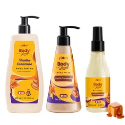 Plum Set Of BodyLovin' Vanilla Caramello Body Lotion, Body Wash, Body Mist-28