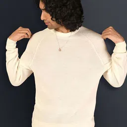 KINGDOM OF WHITE Men Ribbed Pullover Sweater-image-93