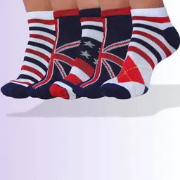 MJE Men Pack Of 5 Patterned Cotton Ankle Length Socks-image-72