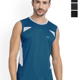 FTX Pack Of 4 Color Blocked Round Neck Gym Vests 709-2_709-7_709-12_709-15-S-image-54