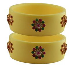 Vidhya Kangan Beige Plastic Bangles-image-16