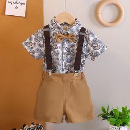 YK Boys Printed Shirt & Short Clothing Set-73