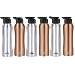 Speedex Silver & Copper 6 Pieces Stainless Steel Water Bottle - 1000 ml Each-image-43
