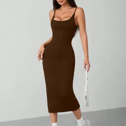 Mast & Harbour Shoulder Straps Bodycon Midi Dress-picture-31