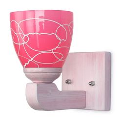 1ST TIME Pink & White Glass Traditional Cylinder Shaped Wall Lamp-picture-36