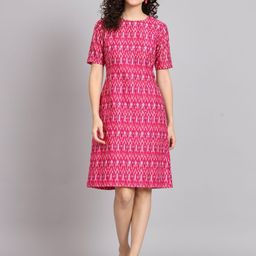 PowerSutra Women Cotton Printed A-Line Dress-image-4