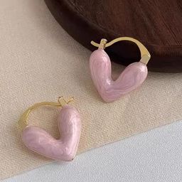 FIMBUL Heart Shaped Hoop Earrings-image-26