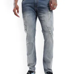 WROGN Men Slim Fit Highly Distressed Heavy Fade Jeans-image-56