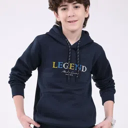 Monte Carlo Boys Typography Printed Hooded Sweatshirt-picture-0