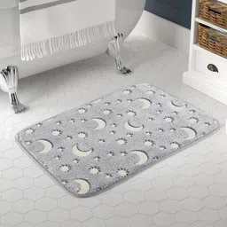 Aura Grey & White Printed Anti-Skid Bath Rugs-image-98