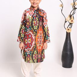 EthIndia Boys Printed Regular Pure Cotton Kurta with Salwar-image-53